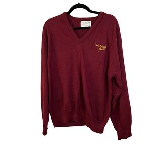 Zephshire Carver Yachts Embroidery Vintage USA Made Burgundy Sweater Men's L